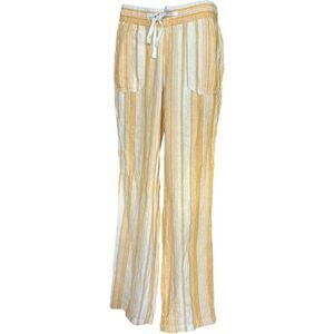 Womens Cato 1964 Linen Pull-On Drawstring Striped Boho Pallazo Pants  Sz XS